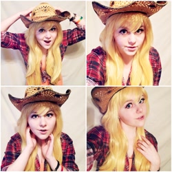 Size: 2048x2048 | Tagged: safe, artist:kayhoesoxn, applejack, human, clothes, cosplay, costume, irl, irl human, photo