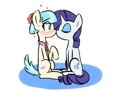 Size: 2000x1500 | Tagged: safe, artist:provolonepone, coco pommel, rarity, pony, unicorn, eyes closed, female, kissing, lesbian, mare, marshmallow coco, shipping, simple background, transparent background