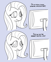 Size: 885x1079 | Tagged: safe, artist:reiduran, derpibooru import, fluttershy, pegasus, pony, arthur, comic, computer, dialogue, internet, looking at you, meme, monitor, telling lies