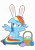 Size: 4134x5906 | Tagged: safe, artist:mrkat7214, derpibooru import, rainbow dash, pegasus, pony, absurd resolution, basket, blushing, bunny ears, crossed arms, cute, dashabetes, easter, easter egg, female, floppy ears, holiday, rainbow dash is not amused, simple background, sitting, solo, spread wings, transparent background, tsunderainbow, tsundere, unamused, vector, wings