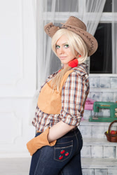 Size: 900x1350 | Tagged: safe, artist:satene-san, applejack, human, clothes, cosplay, costume, irl, irl human, photo