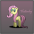 Size: 1080x1080 | Tagged: safe, artist:betabreakout, fluttershy, pegasus, pony, name, solo, standing, wingless