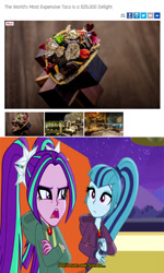 Size: 900x1497 | Tagged: safe, edit, screencap, aria blaze, sonata dusk, pony, equestria girls, rainbow rocks, expensive, food, screencap comic, sonataco, taco