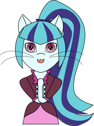 Size: 917x1228 | Tagged: safe, artist:planetkiller, sonata dusk, cat, equestria girls, bust, cat ears, catgirl, catified, looking at you, simple background, solo, species swap, transparent background, whiskers