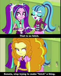 Size: 646x802 | Tagged: safe, edit, edited screencap, screencap, adagio dazzle, aria blaze, sonata dusk, equestria girls, rainbow rocks, fetch, mean girls, screencap comic