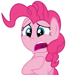 Size: 2353x2669 | Tagged: safe, artist:sketchmcreations, pinkie pie, earth pony, pony, buckball season, open mouth, raised hoof, sad, simple background, solo, transparent background, vector