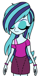 Size: 451x846 | Tagged: safe, artist:junko-enoshima123, sonata dusk, equestria girls, alternate hairstyle, eyes closed, female, simple background, solo, transparent background