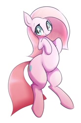 Size: 846x1280 | Tagged: safe, artist:91o42, artist:ccc, pinkie pie, earth pony, pony, belly button, blushing, cute, cuteamena, female, mare, pinkamena diane pie, simple background, solo, white background