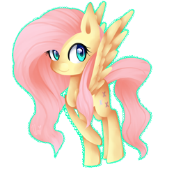 Size: 1000x968 | Tagged: safe, artist:ladyunilove, fluttershy, pegasus, pony, crossed hooves, looking at you, simple background, smiling, solo, spread wings, transparent background, wings