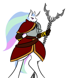 Size: 1200x1400 | Tagged: safe, artist:tartsarts, princess celestia, alicorn, anthro, armor, commission, dark souls, simple background, solo, transparent background, weapon