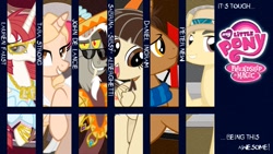 Size: 1191x670 | Tagged: safe, artist:ddhyuugaman, derpibooru import, discord, wild fire, oc, oc:daniel ingram, oc:fausticorn, oc:peter new, oc:tara strong, oc:taralicious, alicorn, daniel ingram, john de lancie, lauren faust, peter new, sabrina alberghetti, sibsy, tara strong, wallpaper