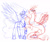 Size: 1280x1067 | Tagged: safe, artist:whisperseas, discord, princess celestia, alicorn, pony, dislestia, female, kissing, male, raised hoof, shipping, simple background, sketch, spread wings, straight, watermark, white background, wings, wip