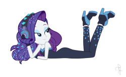 Size: 1756x1080 | Tagged: safe, artist:ilaria122, rarity, better together, equestria girls, the other side, adorasexy, alternate hairstyle, ankle boots, ass, bare shoulders, beautisexy, bedroom eyes, bodysuit, boots, butt, clothes, cute, cutie mark on clothes, eyeshadow, female, gloves, headphones, high heel boots, high heels, looking back, makeup, music video, off shoulder, prone, rearity, sexy, shoes, simple background, sinfully sexy, sleeveless, smiling, sparkles, strapless, stupid sexy rarity, transparent background, unitard, vector