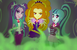 Size: 900x582 | Tagged: safe, artist:o0reika0o, adagio dazzle, aria blaze, sonata dusk, equestria girls, female, gem, jewelry, pendant, siren gem, the dazzlings