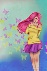 Size: 1200x1800 | Tagged: safe, artist:nifka22-02, fluttershy, human, humanized, nail polish, solo