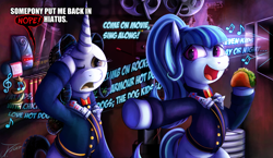 Size: 1250x725 | Tagged: safe, artist:jamescorck, sonata dusk, oc, oc:movie slate, pony, unicorn, clothes, cute, demolition man, equestria girls ponified, female, film projector, food, mare, ponified, sonatabetes, sonataco, taco