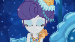 Size: 998x561 | Tagged: safe, screencap, rarity, equestria girls, equestria girls series, the other side, animated, bedroom eyes, carousel dress, fabulous, female, gif, lidded eyes, solo