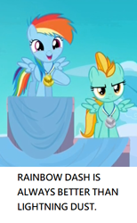Size: 318x516 | Tagged: safe, derpibooru import, edit, edited screencap, screencap, lightning dust, rainbow dash, pegasus, pony, parental glideance, cropped, female, filly, filly lightning dust, filly rainbow dash, op is a cuck, op is trying to start shit, younger