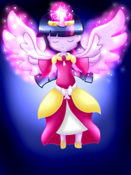 Size: 383x511 | Tagged: safe, artist:le-poofe, derpibooru import, twilight sparkle, twilight sparkle (alicorn), alicorn, human, eyes closed, humanized