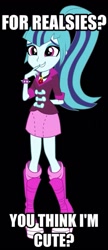 Size: 587x1359 | Tagged: safe, sonata dusk, equestria girls, rainbow rocks, caption, cute, hand behind back, image macro, jewelry, lip bite, meme, pendant, sonatabetes