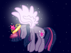 Size: 763x571 | Tagged: safe, artist:le-poofe, derpibooru import, twilight sparkle, twilight sparkle (alicorn), alicorn, pony, female, glowing wings, mare, solo