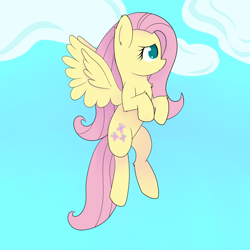 Size: 1280x1280 | Tagged: safe, artist:zlight, fluttershy, pegasus, pony, female, mare, pink mane, solo, yellow coat