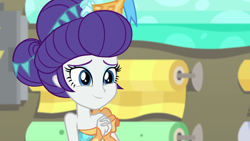 Size: 1920x1080 | Tagged: safe, screencap, rarity, better together, equestria girls, rollercoaster of friendship, bare shoulders, carousel dress, female, solo