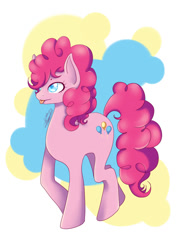 Size: 750x1050 | Tagged: safe, artist:rainbowhitter, pinkie pie, earth pony, pony, female, mare, simple background, solo, white background