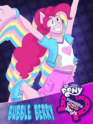 Size: 3000x4000 | Tagged: safe, artist:php37, bubble berry, pinkie pie, equestria girls, equestria guys, male, ponied up, rule 63, solo