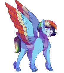 Size: 1300x1500 | Tagged: safe, artist:uunicornicc, derpibooru import, rainbow dash, pegasus, pony, colored wings, multicolored wings, older, older rainbow dash, simple background, white background, wings