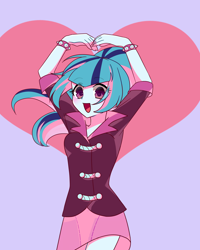 Size: 1200x1500 | Tagged: safe, artist:kkmrarar, sonata dusk, equestria girls, cute, heart, smiling, solo, sonatabetes