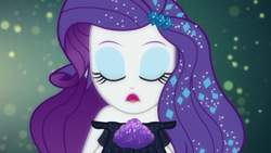 Size: 1280x720 | Tagged: safe, screencap, rarity, better together, equestria girls, the other side, bare shoulders, glitter, solo