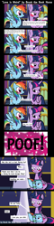 Size: 2500x10463 | Tagged: safe, artist:brook the book horse, derpibooru import, rainbow dash, twilight sparkle, twilight sparkle (alicorn), alicorn, pegasus, pony, blushing, book, bookhorse, comic, dialogue, dork, embarrassed, female, high res, implied daring do, inanimate tf, lesbian, mare, poof, shipping, speech bubble, that pony sure does love books, transformation, twidash, wrong eye color, youtube link in the description