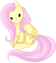Size: 397x445 | Tagged: source needed, safe, artist:nemu majo, fluttershy, pegasus, pony, sitting, solo