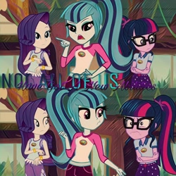 Size: 1024x1024 | Tagged: safe, edit, edited screencap, screencap, rarity, sci-twi, sonata dusk, twilight sparkle, equestria girls, legend of everfree