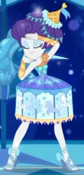 Size: 309x643 | Tagged: safe, screencap, rarity, better together, equestria girls, the other side, carousel dress, clothes, cropped, dress, eyes closed, feet, hat, high heels, open-toed shoes, sandals, shoes