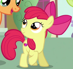 Size: 410x387 | Tagged: safe, screencap, apple bloom, applejack, earth pony, pony, crusaders of the lost mark, cutie mark, the cmc's cutie marks