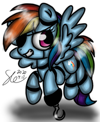 Size: 587x712 | Tagged: safe, artist:starflashing twinkle, derpibooru import, rainbow dash, pegasus, pony, robot, robot pony, backwards cutie mark, crossover, cutie mark, evil, eye mask, five nights at freddy's, foxy, foxy dash, hook, hooves, pirate, roboticization, shadow, simple background, tail, white background