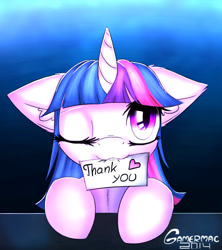 Size: 800x900 | Tagged: safe, artist:gamermac, derpibooru import, twilight sparkle, note, solo, thank you