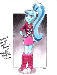 Size: 1699x2200 | Tagged: safe, artist:tonyfleecs, sonata dusk, equestria girls, autograph, colored sketch, commission, marÿke hendrikse