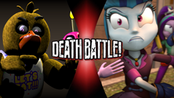 Size: 1311x737 | Tagged: safe, sonata dusk, equestria girls, rainbow rocks, 3d, angry, chica, crossover, death battle, exploitable meme, five nights at freddy's, meme, raised eyebrow, source filmmaker