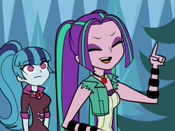 Size: 750x562 | Tagged: safe, artist:rileyav, aria blaze, sonata dusk, equestria girls, total drama, total drama island