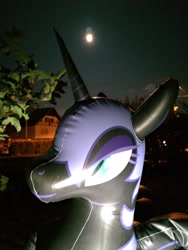 Size: 3024x4032 | Tagged: safe, artist:arniemkii, nightmare moon, alicorn, horse, pony, unicorn, bootleg, halloween, holiday, hongyi, inflatable, inflatable toy, inflation, night, nightmare night