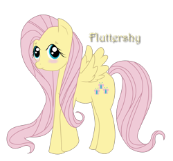 Size: 1594x1485 | Tagged: safe, artist:mii-kami, fluttershy, pegasus, pony, female, mare, pink mane, solo, yellow coat