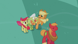 Size: 1366x768 | Tagged: safe, screencap, apple bloom, applejack, big macintosh, granny smith, earth pony, pony, family appreciation day, male, stallion