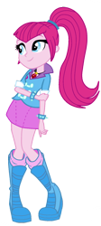 Size: 598x1334 | Tagged: safe, artist:iamsheila, artist:mixiepie, edit, pinkie pie, sonata dusk, equestria girls, alternate universe, amulet, boots, female, fusion, jewelry, necklace, palette swap, ponytail, recolor, shoes, simple background, spiked wristband, transparent background, vector, vector edit, wristband