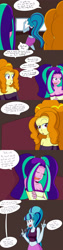 Size: 1000x4000 | Tagged: safe, artist:jake heritagu, adagio dazzle, aria blaze, sonata dusk, comic:aria's archives, series:sciset diary, equestria girls, clothes, comic, female, karaoke, the dazzlings