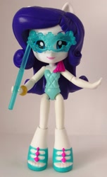 Size: 956x1568 | Tagged: safe, artist:whatthehell!?, rarity, equestria girls, bracelet, clothes, doll, equestria girls minis, irl, jewelry, mask, merchandise, photo, ponied up, shoes, theme park, toy