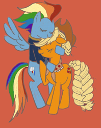 Size: 1015x1280 | Tagged: safe, artist:laya-21, derpibooru import, applejack, rainbow dash, earth pony, pegasus, pony, the last problem, appledash, female, lesbian, older applejack, older rainbow dash, shipping