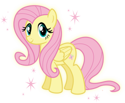 Size: 4623x3811 | Tagged: safe, artist:meganlovesangrybirds, fluttershy, pegasus, pony, cute, shyabetes, simple background, solo, sparkles, transparent background, vector